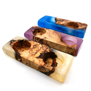 Handmade Olive Wood Resin Candle <strong>Holder</strong> Rustic <strong>Tealight</strong> <strong>Holder</strong> Home Decor Candle for Shabat Judaica Candle <strong>Holder</strong> - Product Image 1
