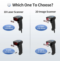 Escáner de código de barras 2D portátil GTCODESTAR C 2,4G Lector de código QR Escáner de código de barras USB con cable 1D para escaneo de código de barras de precio