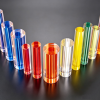 Barre en acrylique PMMA demi-bulle LED spéciale, barre en plastique transparente de couleur unie, stock de barres en plastique PMMA PS ABS Nylon