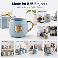 Taza de Cerámica Nórdica de Porcelana Fina con Emblema de Cobre, Acabado Mate Acanalado, Antiderrames, para Té, Estilo Minimalista, para el Hogar, con Logotipo Personalizado, Marca Privada