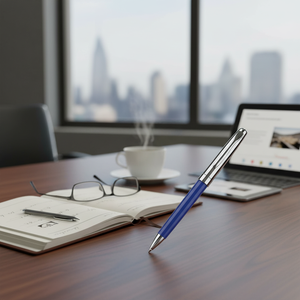 Penna Cromata con Finitura Blu Lucida, Articolo Promozionale - Product Image 3