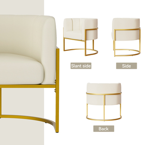 Sillón de Diseño Moderno y Lujoso con Tapizado de Algodón Virgen de Alta Calidad, Estructura de Metal Dorado, Multifuncional para Hogar, Oficina y Almacén - Product Image 5