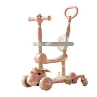 Trottinette pour enfants avec réglage de la hauteur sur 4 niveaux, pliable, avec siège et frein arrière, pour garçons et filles de 3 ans