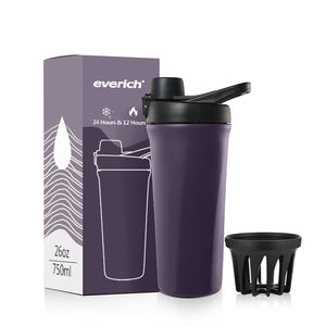 Botella Mezcladora de Acero Inoxidable de Gran Capacidad con Doble Pared, Tapa de Apertura con un Botón y Diseño de Boca Ancha - Product Image 2