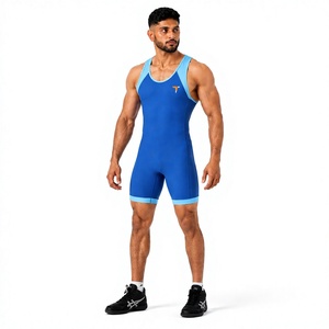 Combinaison de lutte de compétition, uniforme athlétique extensible, respirant, anti-humidité, coupe ajustée, tenue d'entraînement personnalisée - Product Image 1
