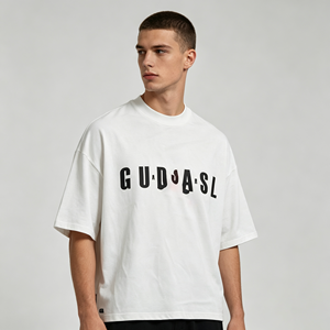 T-shirts en coton pour hommes, surdimensionnés, à épaules tombantes, style streetwear, impression DTG vintage de qualité supérieure, 240 g/m², logo personnalisé - Product Image 2