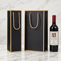 Sacs personnalisés haut de gamme pour bouteilles de vin rouge, sacs en papier pour une ou deux bouteilles avec logo, sacs cadeaux pour bouteilles, emballages