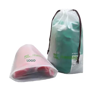 Drawstring Pants Packing Shoes Cloths Frosted Plastic Packaging Bags For Hair