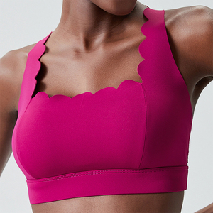 Soutien-gorge de sport festonné pour femmes élégant <span class=keywords><strong>dos</strong></span> croisé léger parfait pour les entraînements de gymnastique de yoga soutien-gorge de sport <span class=keywords><strong>dos</strong></span> croisé - Product Image 2