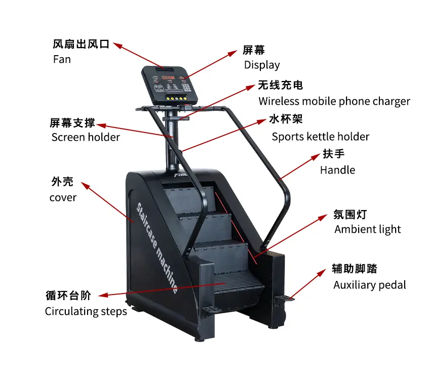 Mesin tangga elektrik, mesin tangga elektrik, mesin langkah kardio, peralatan fitness komersial, mesin Gym