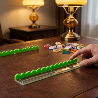 Support de Mahjong en Acrylique Simple à Fond Plat avec Fixation Magnétique et Rulera de Poussoir de Cartes – Organisateur de Cartes Indispensable pour les Paresseux