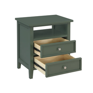 BIEN <strong>Green</strong> Modern Wood Nightstand <strong>Bedside</strong> <strong>Table</strong> with 2 Drawers for Bed Room Furniture - Product Image 5