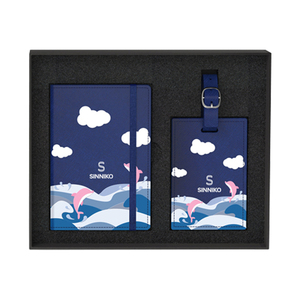 Pas cher personnalisé bleu porte-passeport et étiquette de bagage ensemble de voyage personnalisé en cuir PU étiquette de bagage <span class=keywords><strong>couverture</strong></span> de passeport pour les cadeaux de voyage - Product Image 1