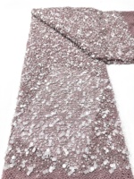 Tissu en dentelle française non tissé de haute qualité, écologique, brodé de perles et de paillettes, pour vêtements d'enfants, mariages, fêtes et matériaux pour sacs