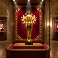 Trophée en métal de luxe personnalisé et durable avec gravure, finition plaquée, pour le football, idéal pour les récompenses de championnats sportifs