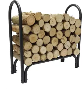 Pintu bagian dalam rak kayu bakar kecil pemegang penyimpanan kayu untuk perapian