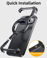 Étui de téléphone magnétique en aluminium en forme de Z à rotation 360° pour Google Pixel 9 Pro XL / Pixel 9 Pro / Pixel 9