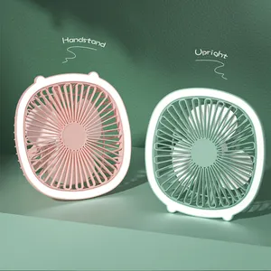 Draagbare Zomer Lage Ruis Warmte Dissipatie Usb Oplaadbare Led Licht Koeling Verstelbare Handheld Mini Desktop Fan