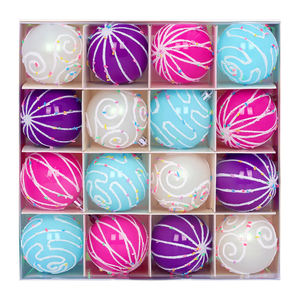 TANG XI 16 boules de Noël festives colorées en forme de crème glacée pour décorations de fêtes, décoration d'arbre de Noël pour la maison et les loisirs créatifs - Product Image 3