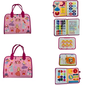 Tableros de Actividades Montessori de Fieltro para Niños Pequeños, <span class=keywords><strong>Libros</strong></span> de Actividades con Alfabeto de Castillo Rosa para Viajes - Product Image 5