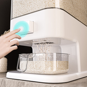Contenedor Transparente para Arroz, Tipo Prensa, Hermético, a Prueba de Humedad e Insectos, Dispensador Automático, de Grado Alimenticio, Forma Rectangular - Product Image 2