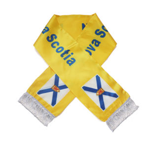 Bufanda con bandera de Nueva Escocia, venta al por mayor, productos de animación de fútbol personalizados, bufanda para fanáticos con bandera nacional, bufandas con borlas, chal - Product Image 1