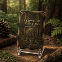 Carte de collection en métal 3D Redwood Canyon, carte artistique sur le thème de la nature, de la forêt et de la faune, en métal doré, argenté ou noir, souvenir, médaille, cadeau