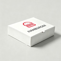Caja de Cartón Desechable Ecológica Personalizable con Tapa Abatible Blanca para Hamburguesas, Papas Fritas, Sándwiches y Otros Alimentos