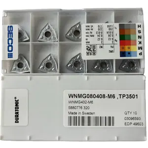 WNMG080408-M6 Tp3501 Tk1501 Tp0501 Tp1501 Tp2501 Tp3500 Seco Insert A41-Draaien ISO-P Carbide/Cermet