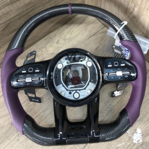 Volant en cuir haute performance personnalisé YLD GLC E S CLS <span class=keywords><strong>AMG</strong></span> W167 W177 W190 W205 W206 W213 W217 W223 en fibre de carbone pour Benz - Product Image 1