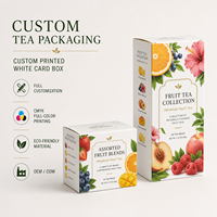 Boîte en carton pliable blanche haute résistance pour thé de qualité supérieure, thé aux fruits, emballage de vente au détail, boîte en carton recyclable, emballage imprimé