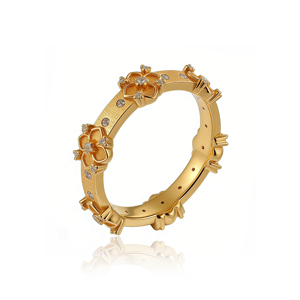 แหวนหมั้นเพชรเพาะเลี้ยงในห้องปฏิบัติการเคลือบทองคำแท้ 10K/14K แบบคลัสเตอร์  สำหรับทุกเพศ  งานแต่งงาน  วันครบรอบ  งานเลี้ยงสังสรรค์  ดีไซน์โรแมนติก - Product Image 1