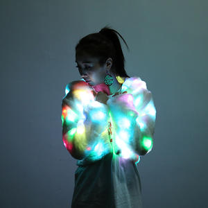 Uomini e donne hanno portato una pelliccia colorata luminosa per feste e sillabe elettriche Chic forniture per feste - Product Image 5