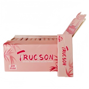 กระดาษมวนบุหรี่ TRUCSON สีชมพู ขนาด 1 1/4  ทำจากเส้นใยพืชธรรมชาติ ปราศจากสีและคลอรีน 50 แผ่น พร้อมที่กรอง - Product Image 4