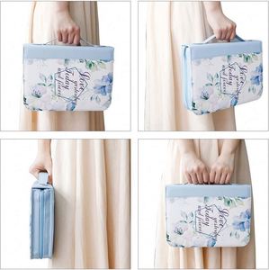 Échantillon gratuit : Sac de transport pour Bible en nylon PU, motif floral, étui de protection tendance pour la Bible - Product Image 5