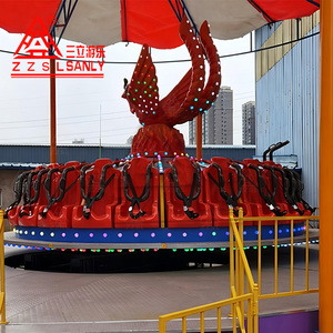 Atracción de Rueda Voladora Crazy Fire Phoenix de Fibra de Vidrio para Parques de Atracciones, Emocionante Juego de Plataforma Giratoria Voladora en Venta - Product Image 4