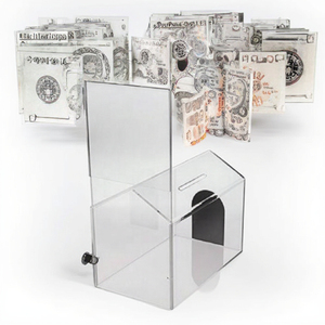 Caja <span class=keywords><strong>de</strong></span> donación con forma <span class=keywords><strong>de</strong></span> Casa <span class=keywords><strong>de</strong></span> perro <span class=keywords><strong>de</strong></span> acrílico bloqueable para <span class=keywords><strong>caridad</strong></span> - Product Image 1