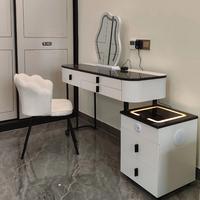 Meuble intelligent Zxm : Coiffeuse multifonctionnelle moderne et simple avec miroir, chaise et table connectée