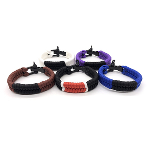 Diversi tipi 550 <span class=keywords><strong>bracciale</strong></span> <span class=keywords><strong>Paracord</strong></span> all'aperto di sopravvivenza intrecciato braccialetti di corda con dimensioni regolabili nastro brasiliano Jiu-Jitsu - Product Image 1