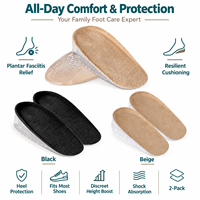 Rehausseurs de chaussures en gel, inserts amortissants pour talons, pour la différence de longueur des jambes, semelles invisibles pour augmenter la taille pour les baskets