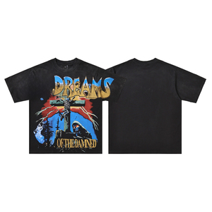 <span class=keywords><strong>T</strong></span>-shirt da uomo stile <span class=keywords><strong>VA</strong></span>, edizione corretta, in cotone lavato con graffiti vintage, a maniche corte, abbigliamento casual unisex estivo 2026 - Product Image 1