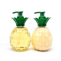 Ensemble de savon et lotion liquides en mousse parfumés aux fruits (ananas) avec étiquette personnalisée OEM en bouteille