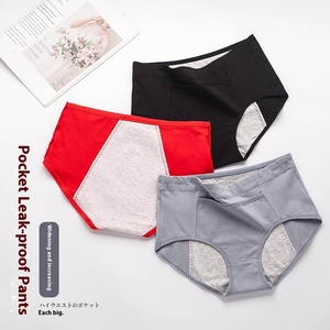 Túi quần lót 3 lớp leakproof superabsorbent đồ lót kinh nguyệt phụ nữ cộng với kích thước rộng bông đáy quần rắn cho miếng đệm miễn phí - Product Image 2