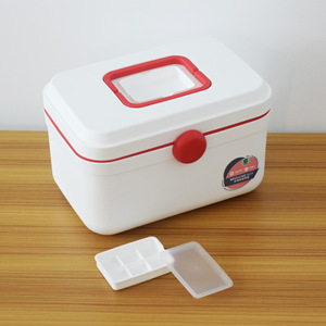 Medicine <b>Box</b> Plastic Pill Storage Case With Handle For Household Healthcare Pink Blue <b>Mixed</b> Colors - Product Image 4