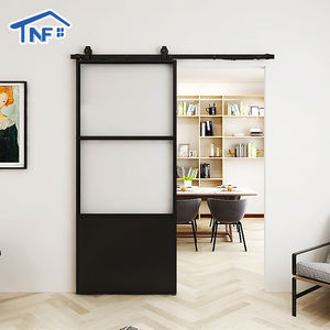 Portes coulissantes modernes populaires en aluminium noir pour chambre à coucher, style grange, pour les États-Unis et le Canada - Product Image 2