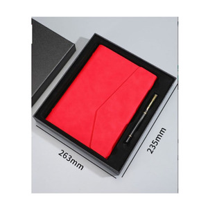 2025 Custom Faux Leather Hardcover Stationery Note Book Gift Set Luxury Black <b>Planner</b> Recycled Paper Diary A5 <b>Journal</b> With Pen - Product Image 4
