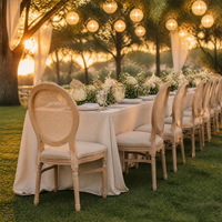 Chaises de réception MULIGNA personnalisées, style Louis vintage, dossier en rotin, bois massif, empilables, pour hôtel, événements, mariages, location