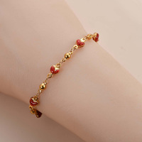 Chaîne en acier inoxydable tendance, chaîne à perles émaillées, chaîne dorée au mètre pour bracelet, collier, accessoires de fabrication de bijoux DIY