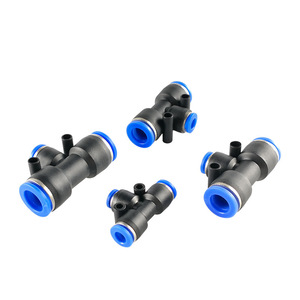 Raccord pneumatique rapide Zoni, type T, en plastique, 6 4 8 6 10 8 12 10 pour tuyau d'air - Product Image 2