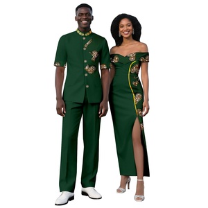 Ensemble <span class=keywords><strong>chemise</strong></span> et pantalon pour <span class=keywords><strong>homme</strong></span> en coton imprimé wax africain 2025, costumes de <span class=keywords><strong>mariage</strong></span> traditionnels africains - Product Image 2